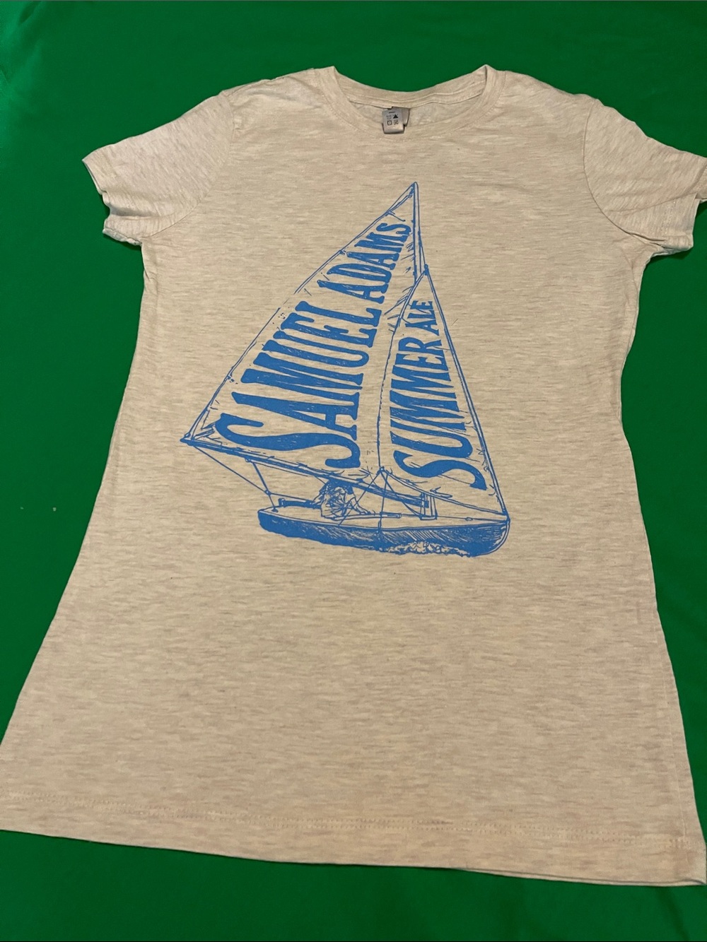 Next Level Apparel Light Heather Tee with Blue Graphic